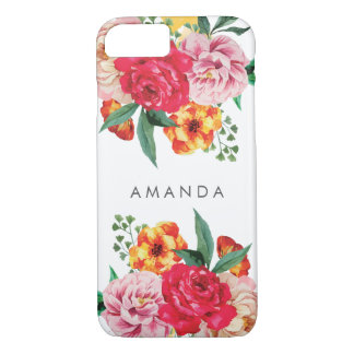Capa Para iPhone Da Case-Mate Girly TRENDY Watercolor Peony Flor seu nome