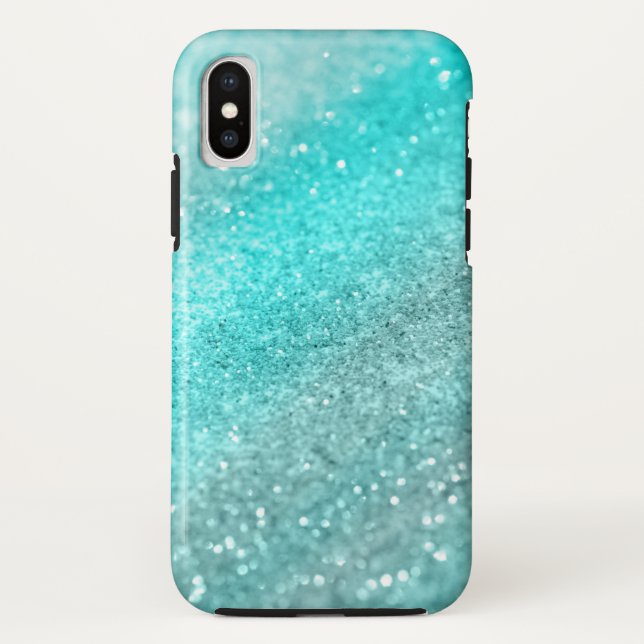 Capa Para iPhone, Case-Mate Glitter Aqua Oceano Teal #1 (Verso)