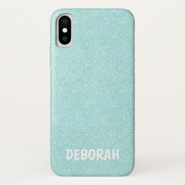 Capa Para iPhone, Case-Mate Glitter Aquamarine| Girly Lady Boss (Verso)