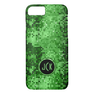 Capa iPhone 8/7 Glitter de Disco Verde Elegante e Faíscas