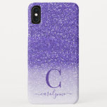 Capa Para iPhone Da Case-Mate Glitter de Mão Roxo da Girina Chic Personalizada<br><div class="desc">Capa de telefone Glitter de Mouro Roxo Personalizado com brilho ultravioleta e espaço para seu nome e monograma. Muito tendencioso e chique para sua estética feminina.</div>