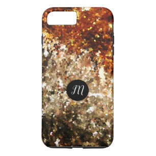 Capa iPhone 8 Plus/7 Plus Glitter de ouro quico monograma