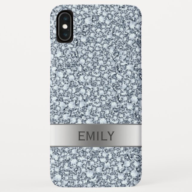 Capa Para iPhone, Case-Mate Glitter de Ouros Encruzados de Prata (Verso)