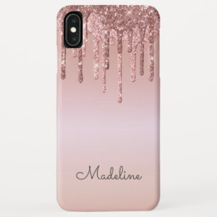 Capa Para iPhone Da Case-Mate Glitter Drives Rosa Blush Nome de Script Preto Ros