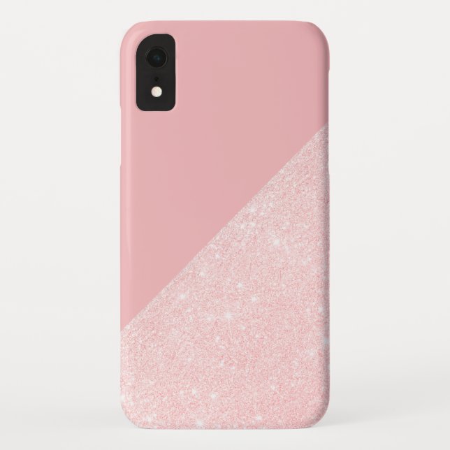 Capa Para iPhone, Case-Mate Glitter ouro de rosa cinza elegante e rosa pastel (Verso)