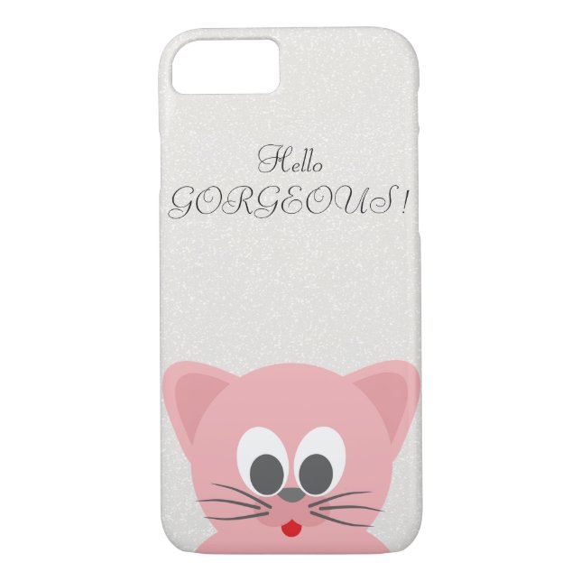 Capa Para iPhone, Case-Mate Glittery Whimsical Cat Quirky - Hello Gorgeous (Verso)