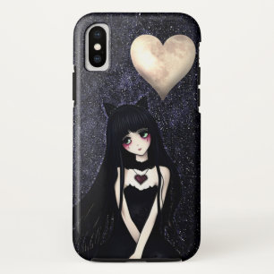 Capa Para iPhone Da Case-Mate Gótico Gata Menina sob Lua do Coração