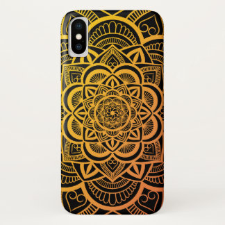 Capa Para iPhone Da Case-Mate Gradiente Laranja Dourado Mandala Geométrico