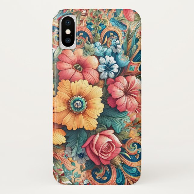 Capa Para iPhone, Case-Mate Grande Buquê de Flores (Verso)
