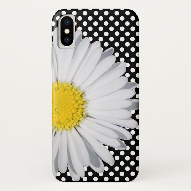 Capa Para iPhone, Case-Mate Grande Daisy e Bolinhas iPhone X Case (Verso)