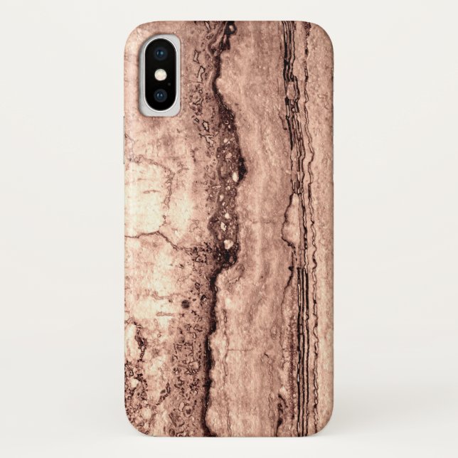Capa Para iPhone, Case-Mate Granito laranja moderno e castanho-bege (Verso)