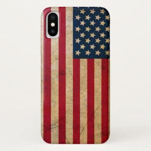 Capa Para iPhone X Grunge American flag USA