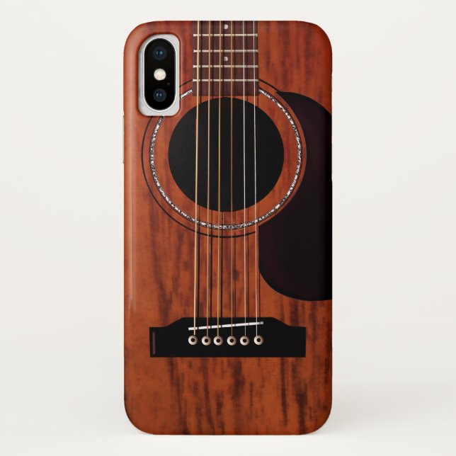 Capa Para iPhone, Case-Mate Guitarra acústica superior de mogno (Verso)