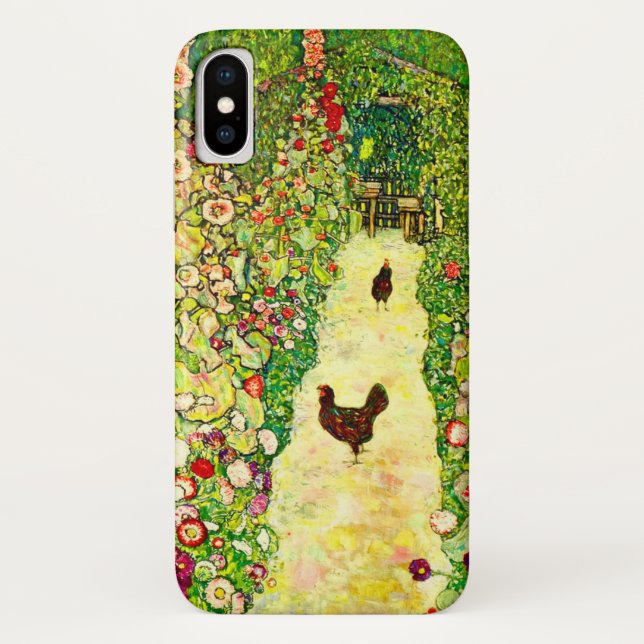 Capa Para iPhone, Case-Mate Gustav Klimt Garden com Galinhas (Verso)