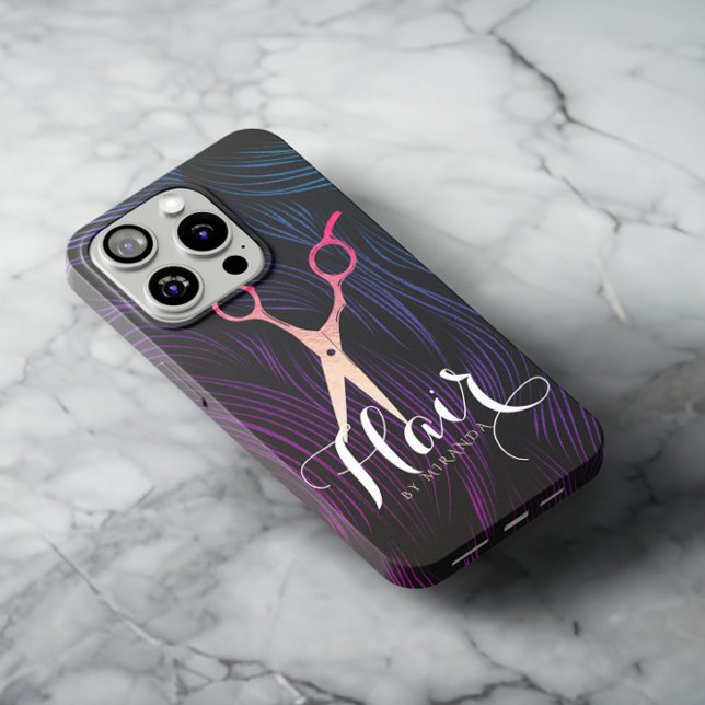 Capa Para iPhone, Case-Mate Hair Stylist Hairdresser BeauRosa Dourada Tesoura (Criador carregado)