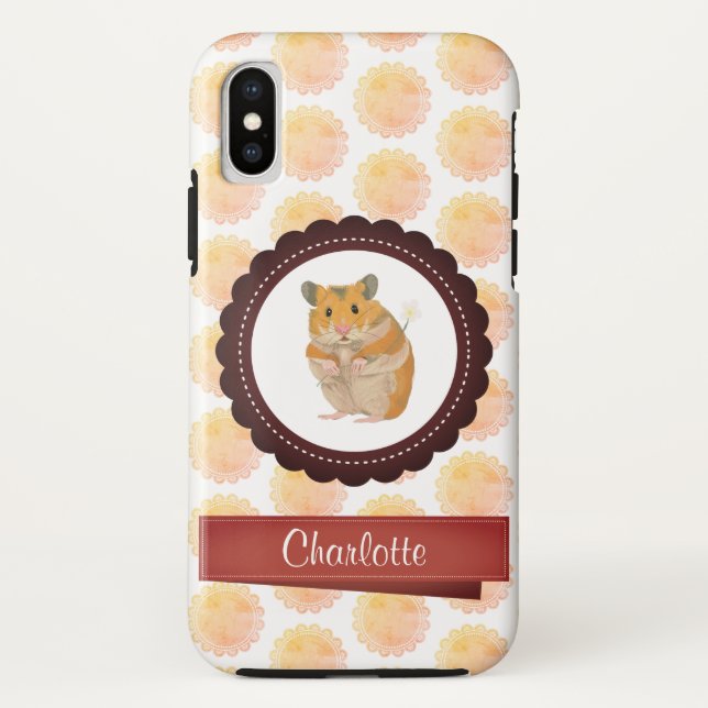 Capa Para iPhone, Case-Mate Hamster das Meninas Vermelhas e Rosa (Verso)