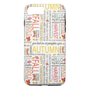 Capa iPhone 8 Plus/7 Plus Happy Fall cita texto colorido moderno