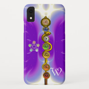 CAPA PARA iPhone XR HASTE DE ASCLEPIUS 7 CHAKRAS, IOGA, ENERGIA