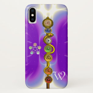 CAPA PARA iPhone X  HASTE DE ASCLEPIUS 7 CHAKRAS, IOGA, ENERGIA