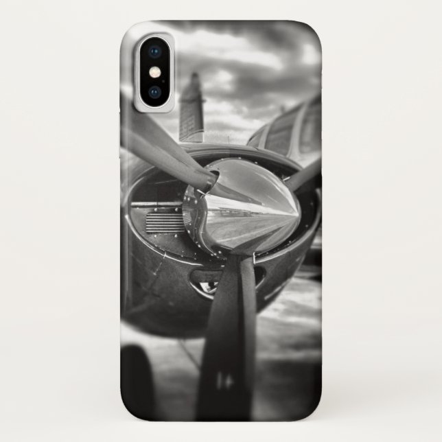 Capa Para iPhone, Case-Mate Hélice de avião preto e branco (Verso)