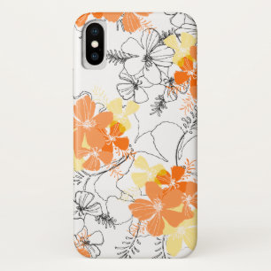 Capa Para iPhone X Hibiscus Floral do Havaí, Jardim da Meia-Noite