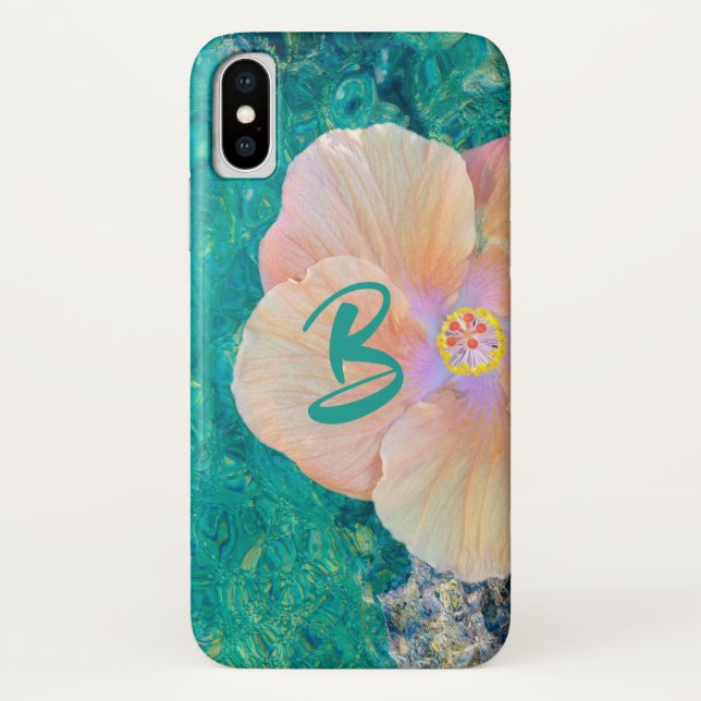 Capa Para iPhone, Case-Mate Hibiscus flower ocewater Hawaiian Teal rosa havaia (Verso)