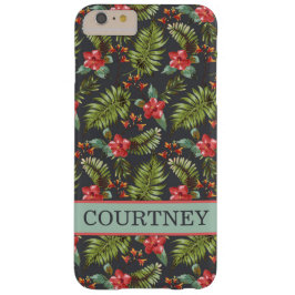 Capa Para iPhone X Hibiscus Palm Tropical Floral | Coral e Mint