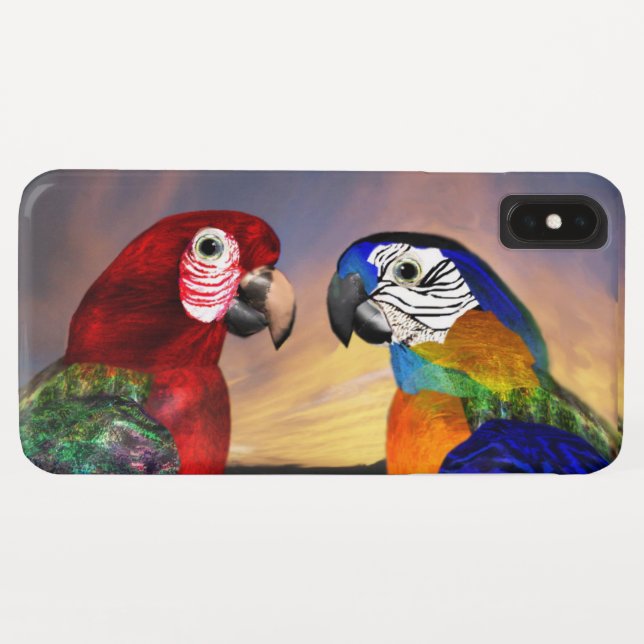 CAPA PARA iPhone, Case-Mate  HIPER PARROS/ARA VERMELHA E AZUL (Verso (Horizontal))