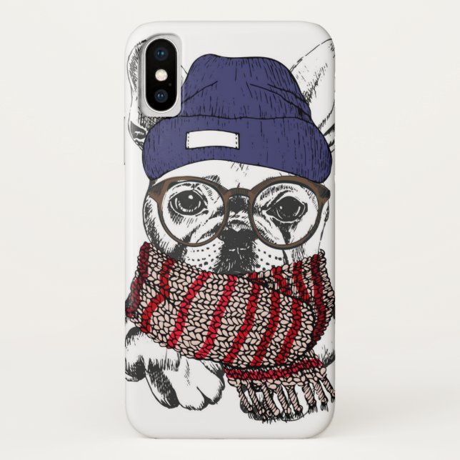 Capa Para iPhone, Case-Mate Hipster Touro Francês (Verso)