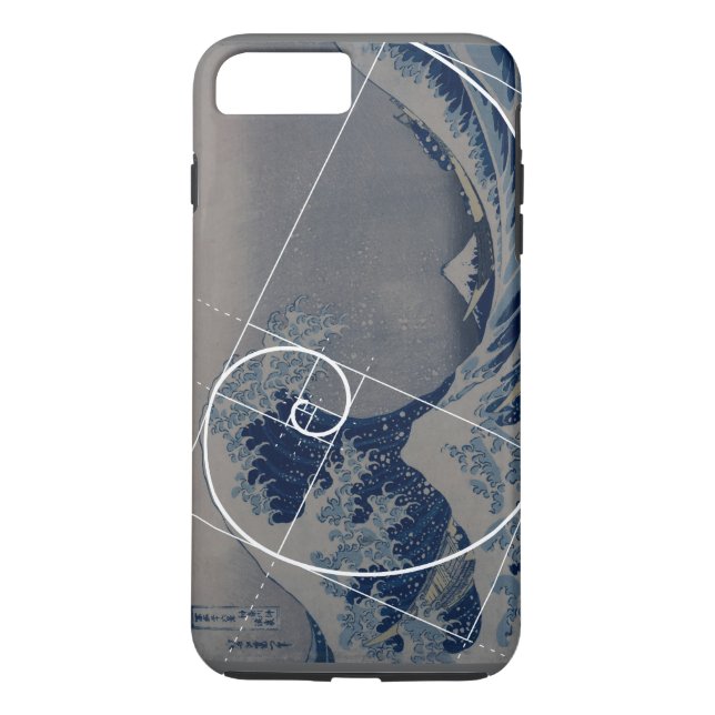 Capa Para iPhone, Case-Mate Hokusai encontra Fibonacci, relação dourada (Verso)