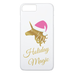 Capa iPhone 8 Plus/7 Plus Holiday Magic Dourado Unicorn