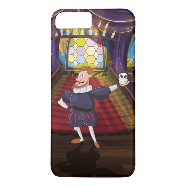 Capa Para iPhone, Case-Mate Homem de desenho animado recitando peça de shakesp (Verso)