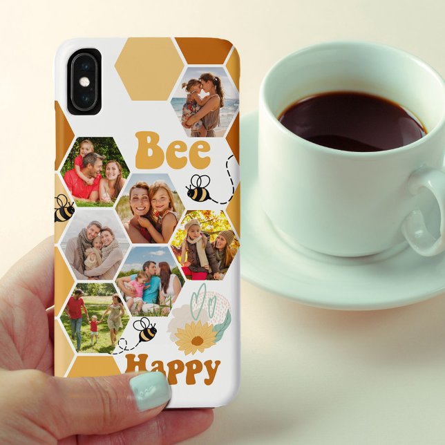 Capa Para iPhone, Case-Mate Honeycomb 7 Photo Collage Bee Happy (Criador carregado)