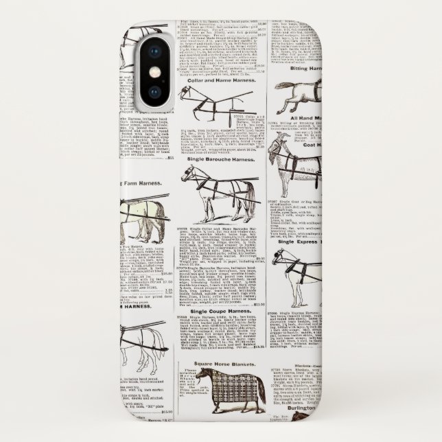 Capa Para iPhone, Case-Mate Horse Antique Advertising Newpaper Art (Verso)
