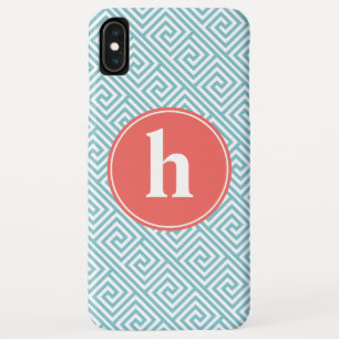 Capa Para iPhone XS Max Hortelã e monograma grego alaranjado do teste