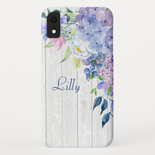 Capa Para iPhone Da Case-Mate Hydrangeas personalizados rústicos do roxo da