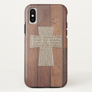 Capa Para iPhone Da Case-Mate I Coríntios 13 Capítulo do Amor Cruz de Madeira Rú
