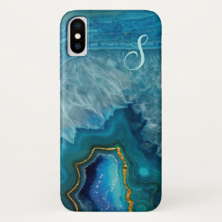 Capa Para iPhone Da Case-Mate Ícone X Monograma de Agato Azul