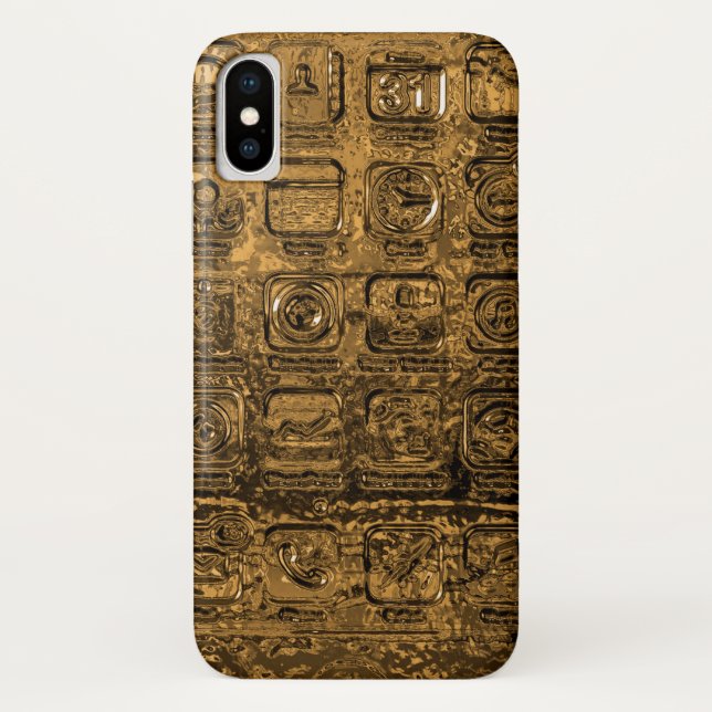 Capa Para iPhone, Case-Mate Ícones Dourados de telefone celular (Verso)