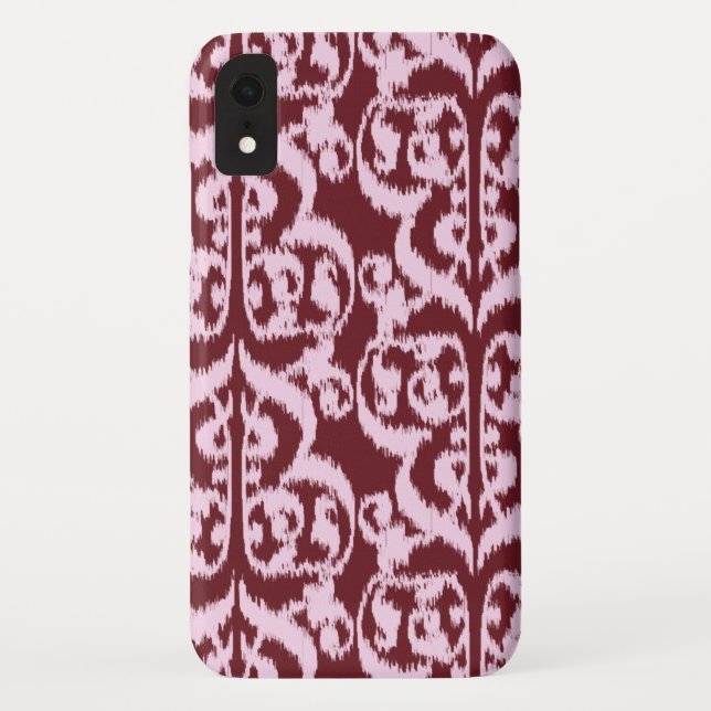 Capa Para iPhone, Case-Mate Ikat Moorish Damask - burgundy e rosa (Verso)