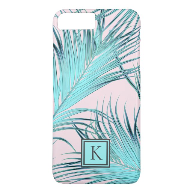 Capa Para iPhone, Case-Mate Ilhas Tropicais Girly Fronteira de Palma com Monog (Verso)