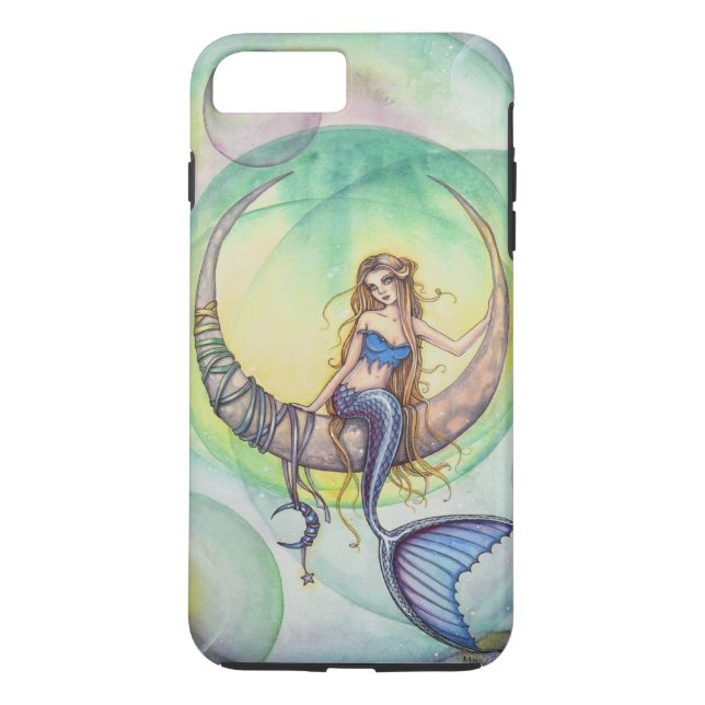 Capa Para iPhone, Case-Mate Ilustração Artística de Sereia em Aquarela Lua Cob (Verso)