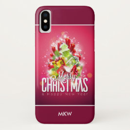 Capa Para iPhone Da Case-Mate Ilustração Gráfica do Natal Vermelho Moderno