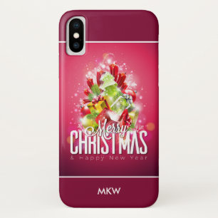 Capa Para iPhone Da Case-Mate Ilustração Gráfica do Natal Vermelho Moderno