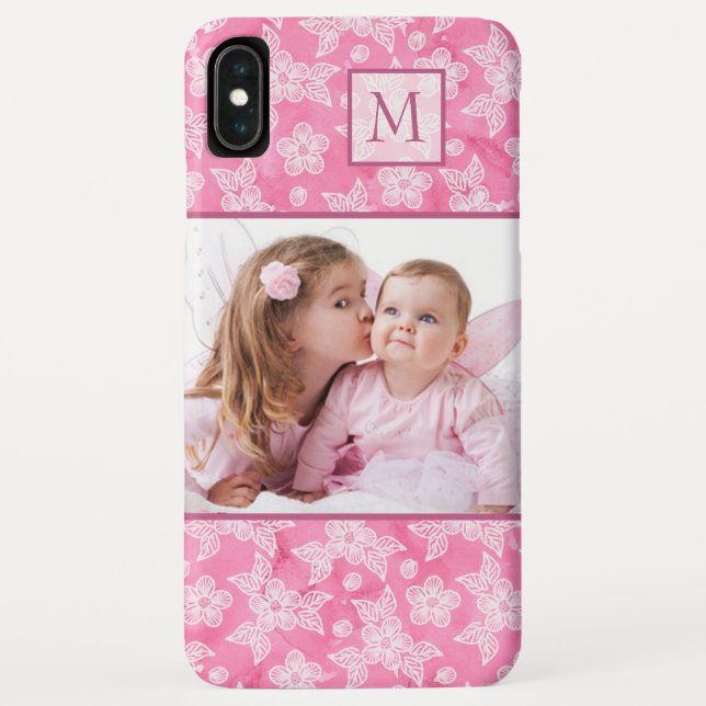 Capa Para iPhone, Case-Mate Imagem do Monograma Rosa Blossom (Verso)