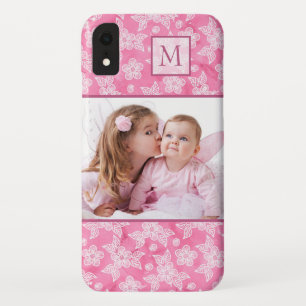 Capa Para iPhone Da Case-Mate Imagem do Monograma Rosa Blossom