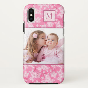 Capa Para iPhone Da Case-Mate Imagem do Monograma Rosa Blossom