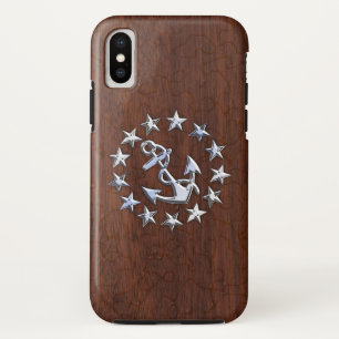 Capa Para iPhone XS Impressão de Estrelas de Âncora do Sinalizador d