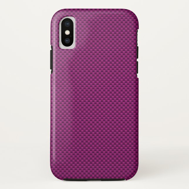 Capa Para iPhone, Case-Mate Impressão de Fibra de Carbono de Fushia Roxa (Verso)