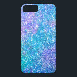 Capa iPhone 8 Plus/7 Plus Impressão de Glitter Moderno Colorida Trendy<br><div class="desc">Bonitos tons azuis-verdes coloridos amassados com tons roxos claros e cor-de-rosa acentuando com faíscas. A versão monificada pode ser solicitada por email.</div>